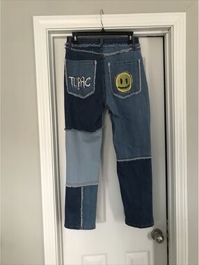 VTG Handpainted Patchwork Jeans- Tupac, Biggie, Bad Boy 1998 Records WildFable 8